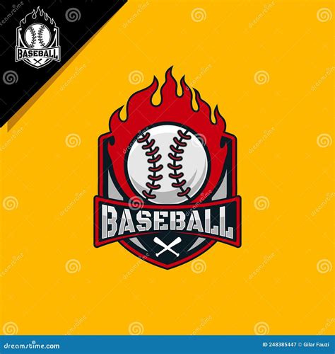 Baseball Logo With Fire Stock Vector Illustration Of Sign 248385447