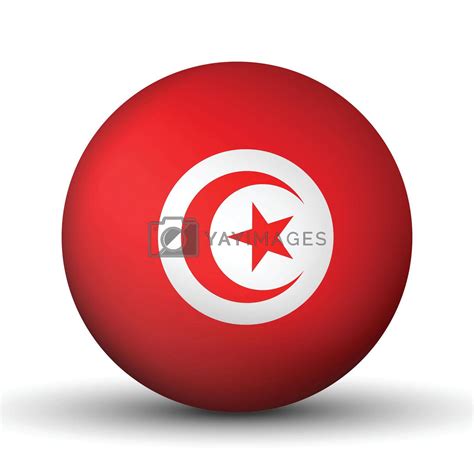 Royalty Free Image Glass Light Ball With Flag Of Tunisia Round