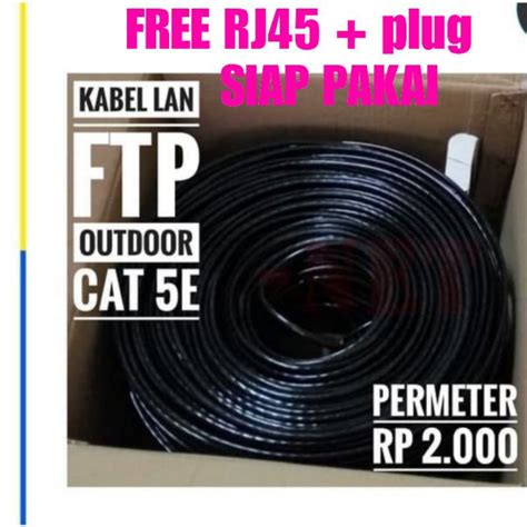 Jual Kabel Lan Cat E Stp Ftp Outdoor Meteran Siap Pakai Free Konector