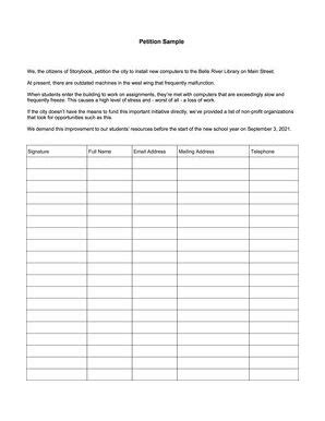 Petition Examples Of Format