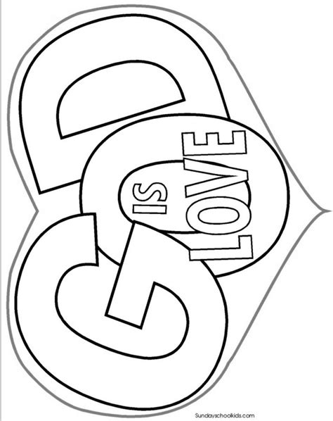 God Is Love Coloring Sheet Sketch Coloring Page