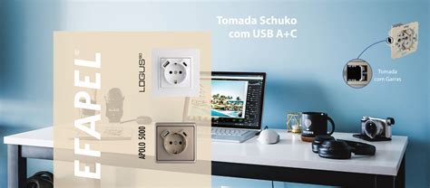 Efapel Tomada Schuko Usb Barcelt Cnica