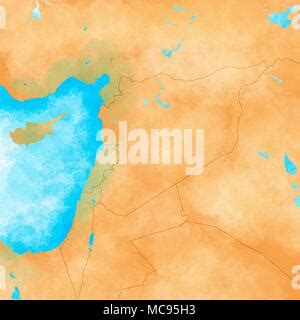 Iraq Mappa Mappa Fisica Disegnati A Mano Illustrata Foto Stock Alamy