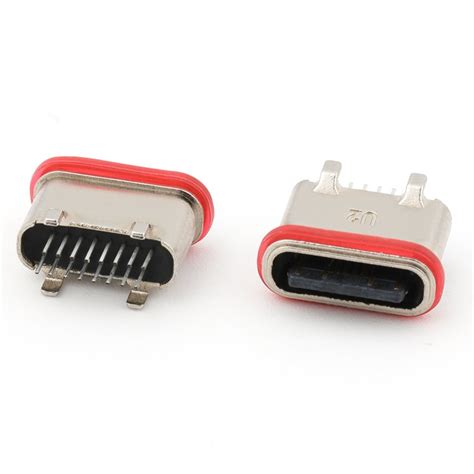 Vertical Dip Type Ip Pin Waterproof Usb C Type Female Connector