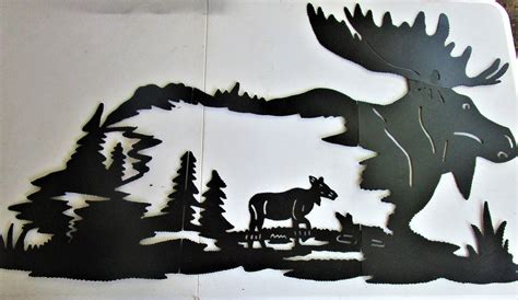 Moose Metal Wall Art Cutout Silhouette Wall Hanging Lightweight