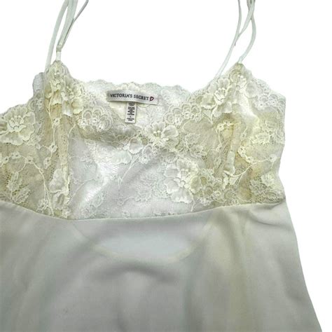 Lingerie Intimates Sleepwear Victorias Secret Large Ivory Sheer Sexy Floral Lace Babydoll