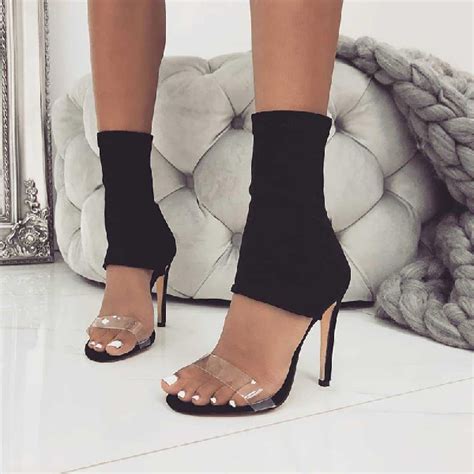 shoespie black clear high heel sandals zapatos chicas lindas sandalias