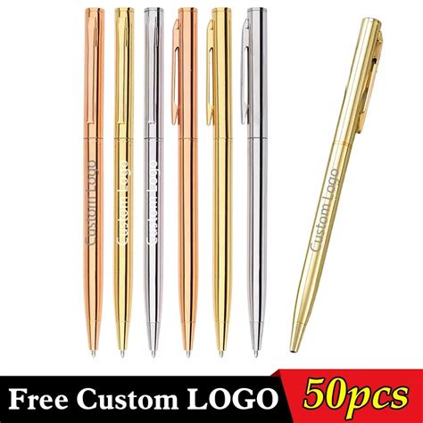 50 Pcs Metall Kugelschreiber Rose Gold Stift Individuelles Logo