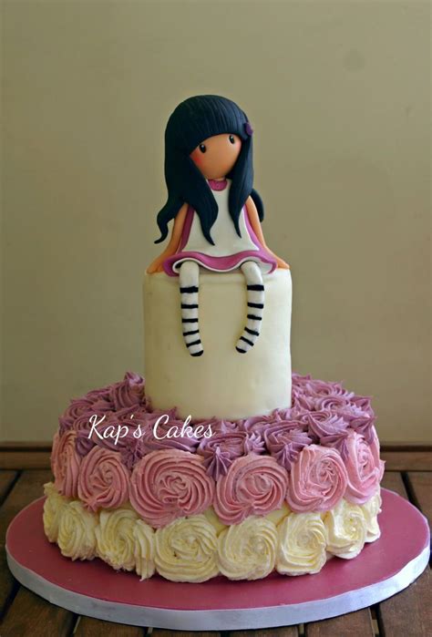 Gorjuss Girl Cake It Is A Buttercream Roses Cake With A Handmade