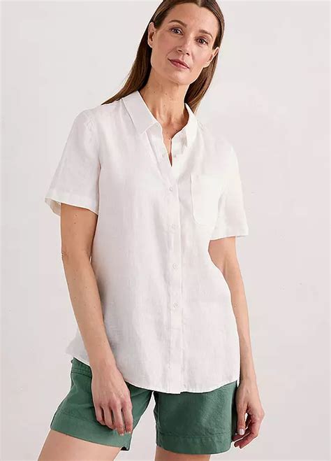 Seasalt Cornwall Drydock Short Sleeve Linen Shirt Freemans