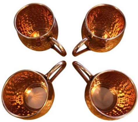 Moscow Mule Copper Mugs Pure 100 Solid Hammered Unlined Copper Cups Set Of 4 1 Qfc