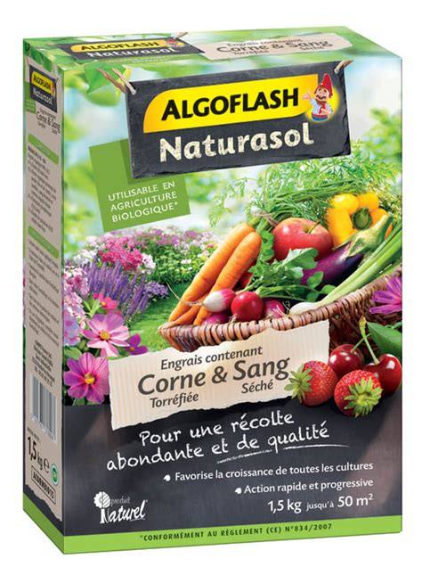 Engrais Corne Torréfiée Sang Séché ALGOFLASH NATURASOL Gamm vert