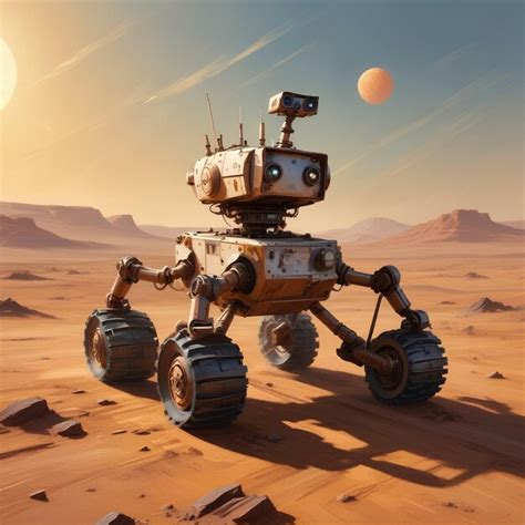 Premium Photo Robot Exploring The Planet Mars 8