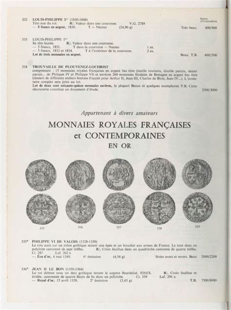 Catalogue Rouge Monnaies bretonnes Monnaies royales françaises