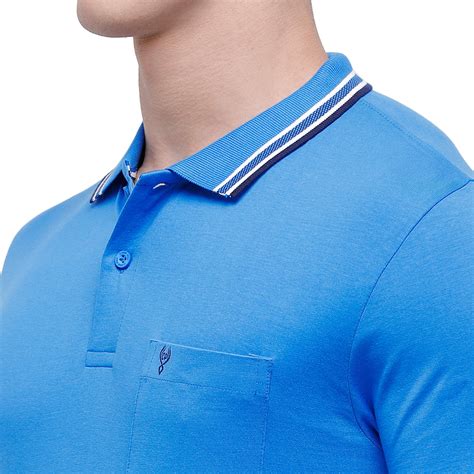 Classic Polo Mens Blue Sporty Polo Half Sleeve Slim Fit T Shirt