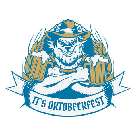 Oktoberfest Wolf Character Badge Png And Svg Design For T Shirts