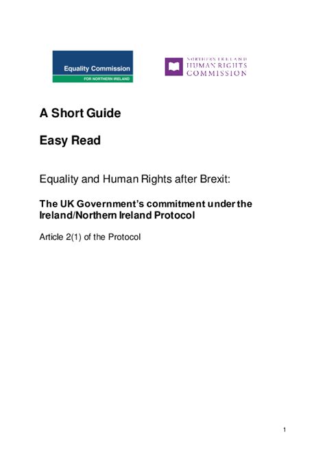 Publication Easy Read A Short Guide Equality And Human Rights After