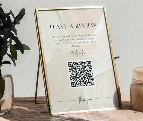 Customer Review Sign Leave A Review Sign Qr Code Sign Template Review