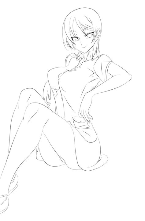 Yuu Lineart By Codegeman Drawing Anime Character Sexy Drawings Sexy Anime Art Drawings