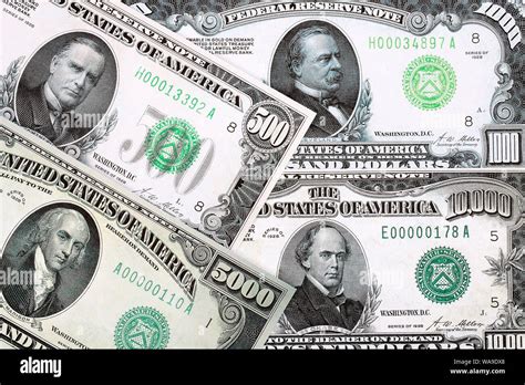 High Denomination Banknotes Of American Dollar A Background Stock