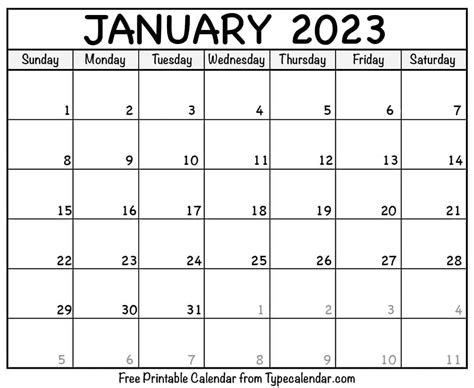 Printable January 2023 Calendar Printable Form Templates And Letter