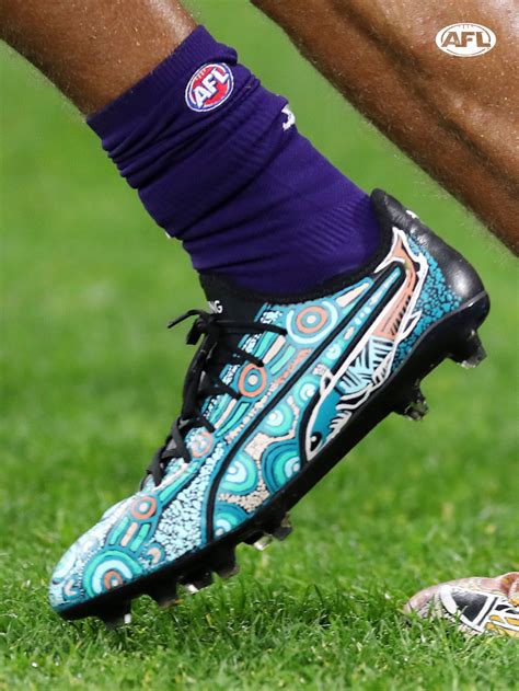 hand painted indigenous footy boots worn  liam henry custom