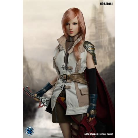 In Stock 16 Scale Action Figure Final Fantasy 13 Lightning Sexy Warrior Head And Cloth Set