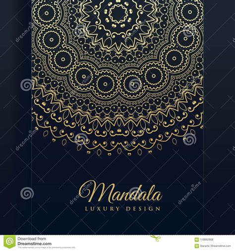 Fundo Dourado Luxuoso Do Vetor Da Arte Da Mandala Ilustra O Do Vetor