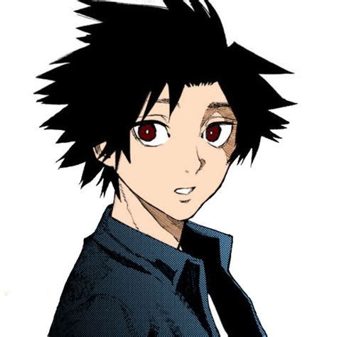 An Anime Character With Black Hair And Red Eyes