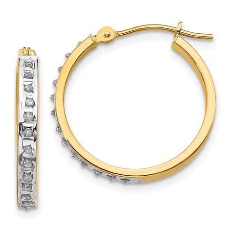 14k Diamond Fascination Round Hinged Hoop Earrings Precious Accents Ltd