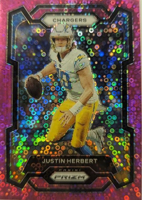 Justin Herbert 2023 Prizm No Huddle Pink 158 Price Guide Sports Card