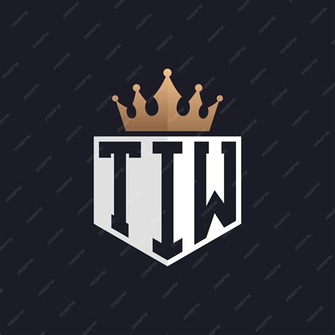 premium vector luxury tiw logo  crown elegant initials tiw letter
