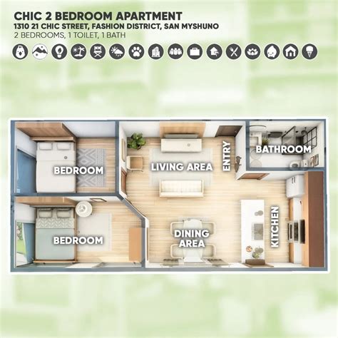 Sharina On Instagram Floorplan Of A Chic Bedroom Apartment In