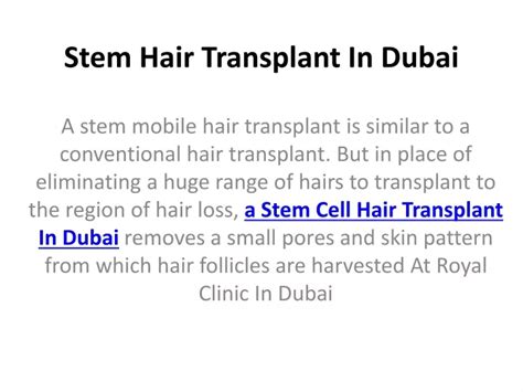 Ppt Stem Hair Transplant In Dubai Powerpoint Presentation Free