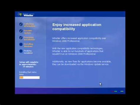 Windows Whistler Beta Windows Xp Build Install Boot Youtube