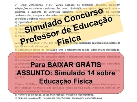 Simulado 14 Concurso de Educação Física Concurso Professor Simulados