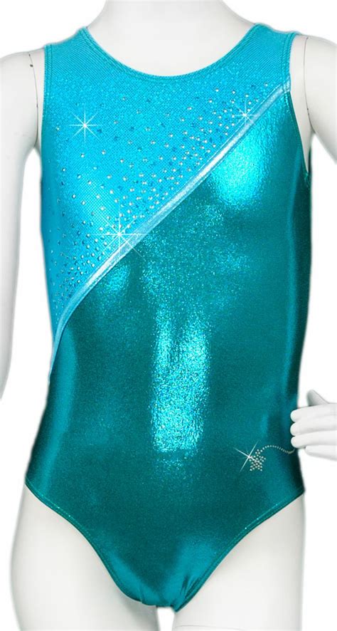 Destira Turquoise Glam Sequins Leotard Gymnastics Leotards