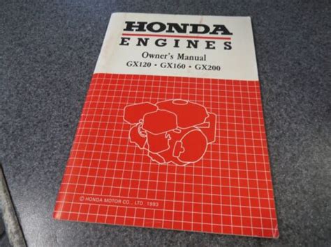 Honda Factory Owners Manual Gx120 Gx160 Gx200 31zh7620 00x31 Zh7 6201 Ebay