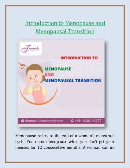 Introduction To Menopause And Menopausal Transition Pdf