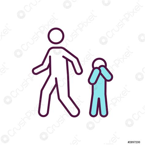 Kind Verwaarlozing Rgb Kleur Pictogram Stock Vector Crushpixel