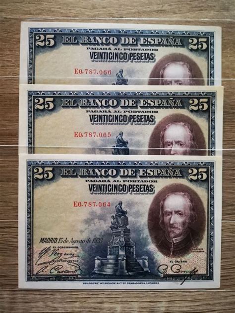 Espagne 3 Billets 25 Pesetas 1928 Kaufen Auf Ricardo