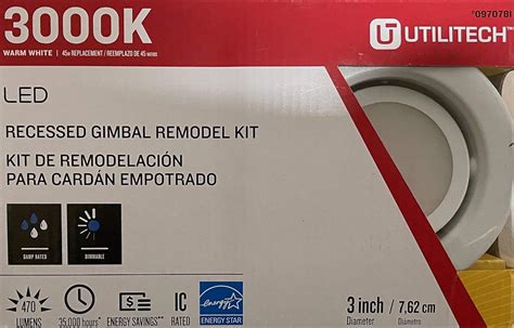 Utilitech 3 Led Recessed Gimbal Remodel Kit 3000k Housing And Trim