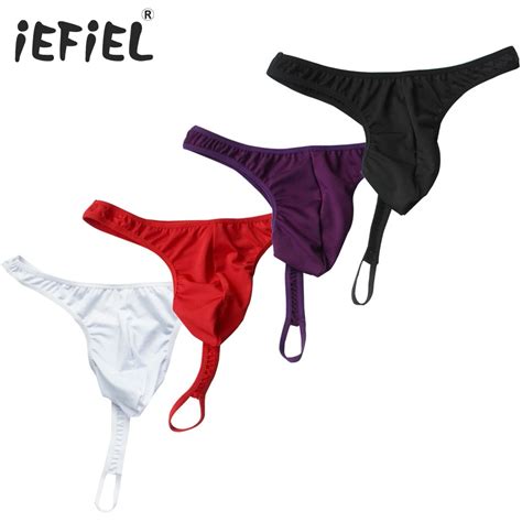 Iefiel Lingerie Low Rise Breathable Solid G Strings Thongs Penis