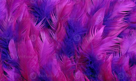 Feathers soft background. Purple bird feathers. Created with tools ...