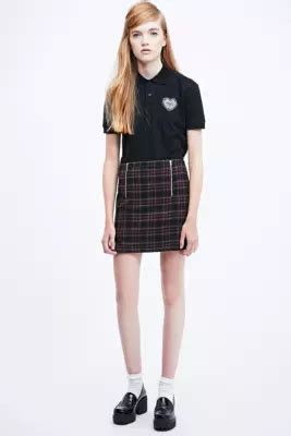 Cooperative By Urban Outfitters Check Pelmet Skirt In Black Urban