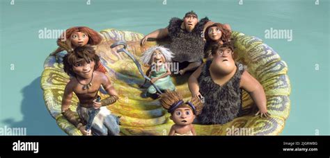 Epp Guy Gran Grug Sandy Ugga Thunk The Croods 2013 Stock Photo