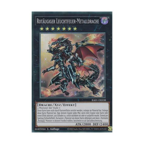 Rotäugiger Leuchtfeuer Metalldrache V 4 Platinum Secret Rare RA01