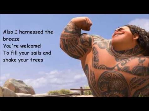 Moana You're Welcome (Lyric Video) - YouTube | Moana youre welcome ...