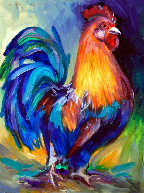 Rooster Happy Farm Par Marcia Baldwin Rooster Painting Rooster Art