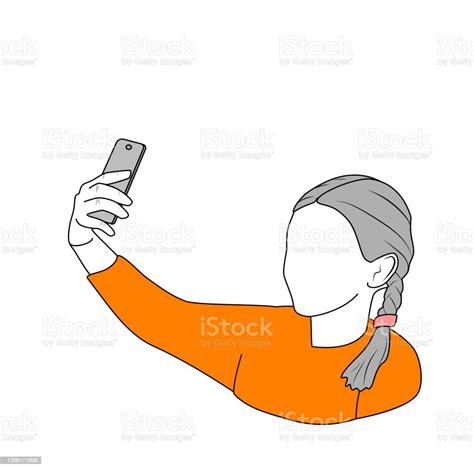 Girl Makes Selfie Vector Illustration Stock Illustration Download